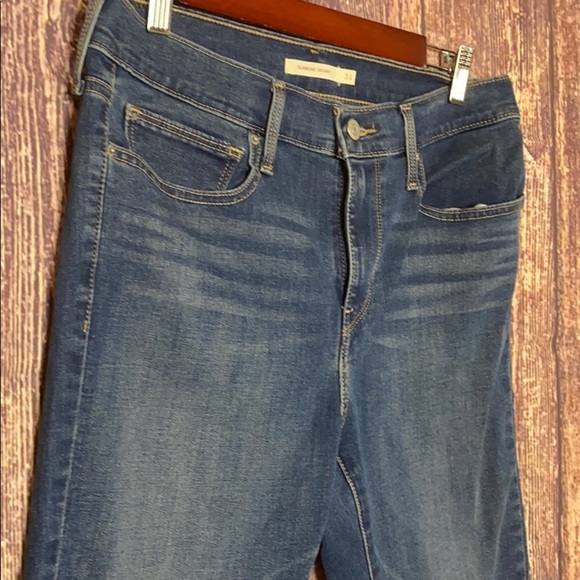 LEVI’S high rise slimming skinny jeans size 31 denim blue classic stretch pocket - Picture 3 of 6